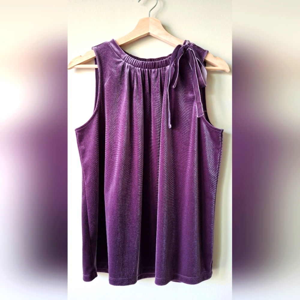 Ann Taylor Velvet Purple Tank Top - S